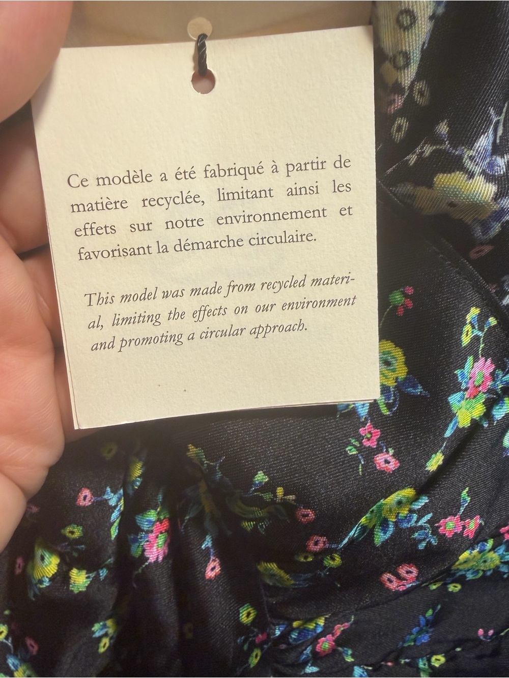 Sandro Novalee Floral Ruched Mini Dress Noir Black V-Neck Ruffle NWT US 4 $415 - Picture 8 of 12
